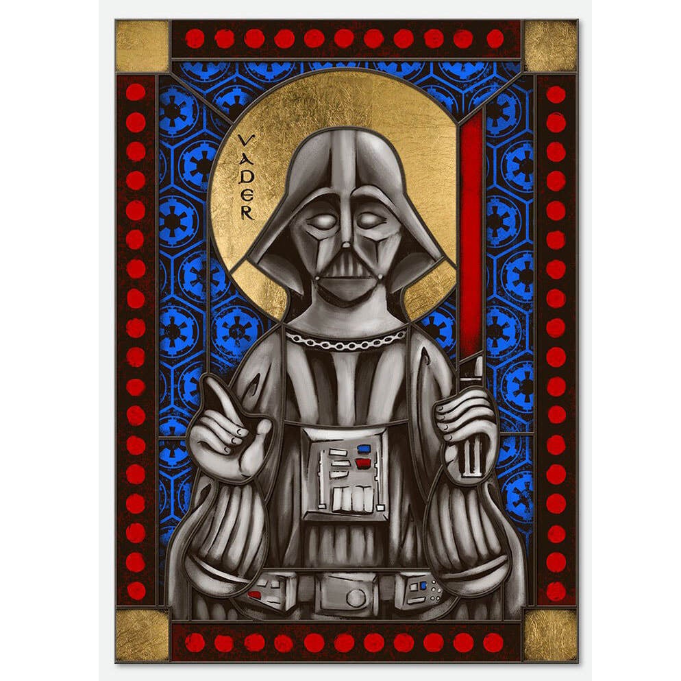 Darth Vader Stained Glass Window Cling Geek Orthodox Bear And Bird