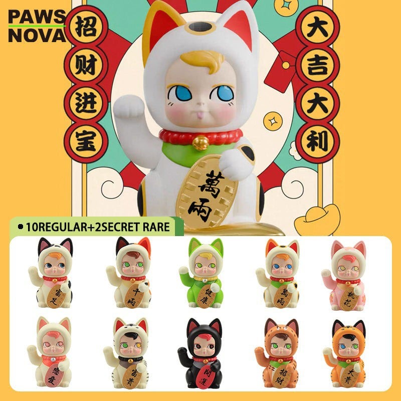 Static / スタティック Fortunes Fated 1点物 キャンバス Fortune Lucky Cat Blind Box Figure - Kennyswork x Paws Nova | Bear
