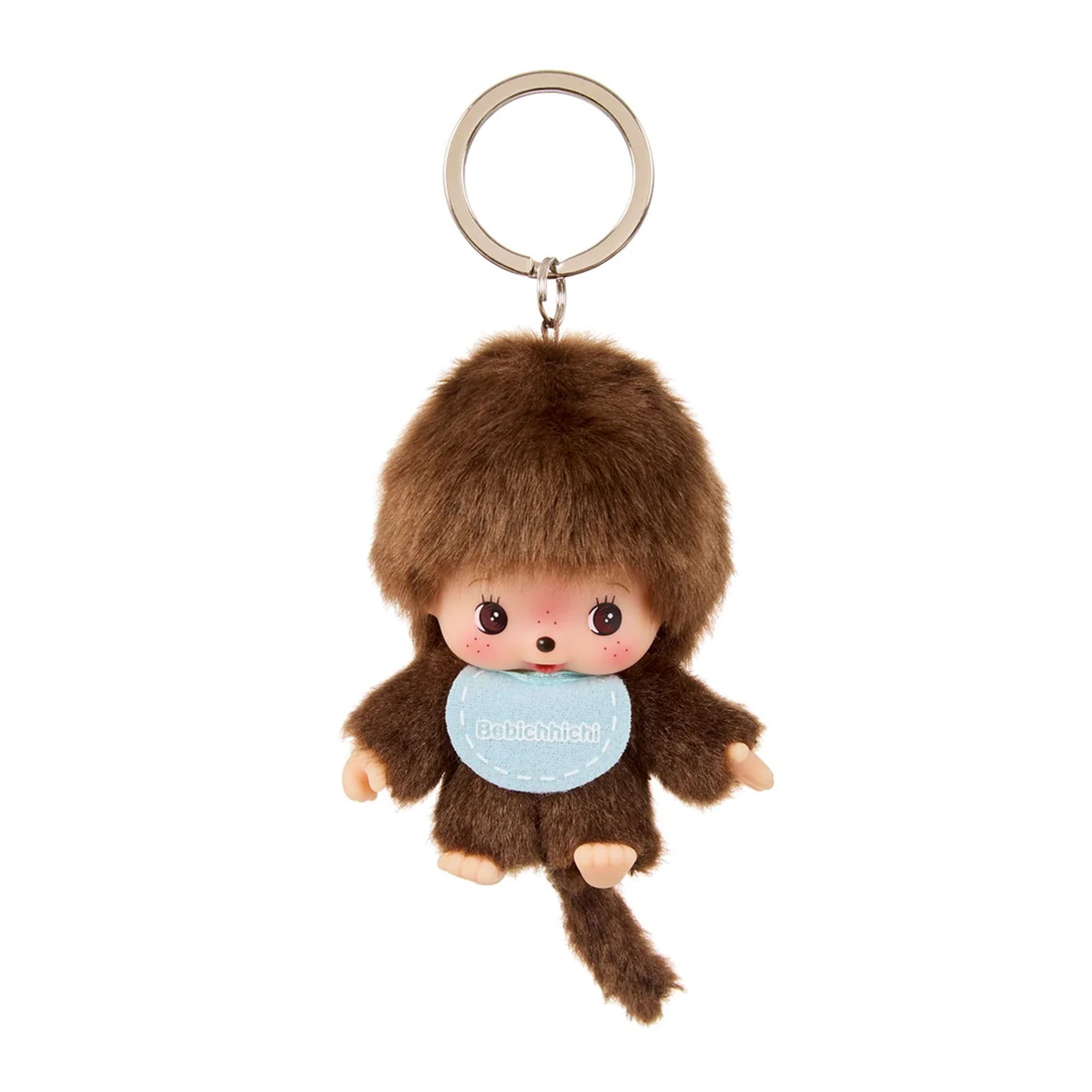 Bebichhichi ブラウン人形 約7cm Monchhichi Bebichhichi Mascot Boy Big Head Keychain - Japan | Bear