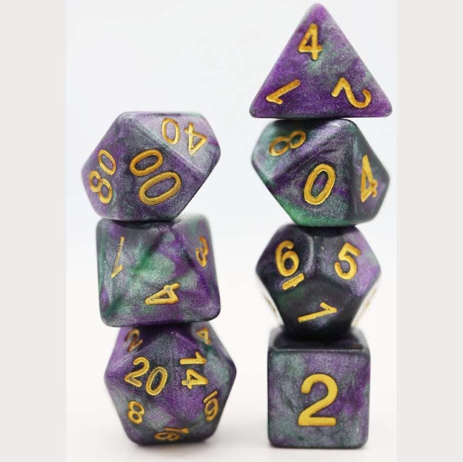 King Cake RPG 7-Polyhedral Dice Set - Foam Brain Games | Bear and Bird ...