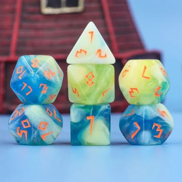 Scratched Clouds RPG 7-Polyhedral Dice Set - Foam Brain Games | Bear ...