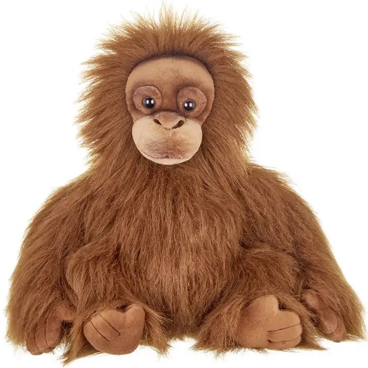 [Cute Orangutan] Real Sea Otter Fur Car Keychain Charm Inth  Plush Doll Bag Charm Gift (Gray) : Toys & Games